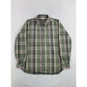 REI Cooperative Shirt Mens Medium Green Plaid Button Up Long Sleeve Outdoor